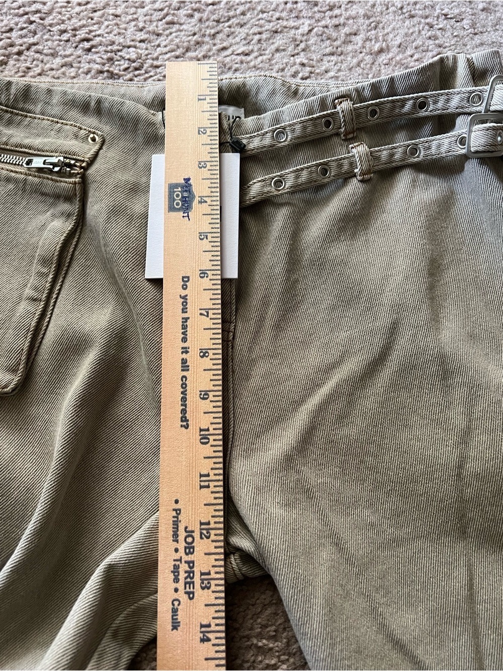 NWT Princess Polly Paltrow MidRise Wide Leg Cargo Jeans Pants Sz 10 Washed Brown - Picture 9 of 12